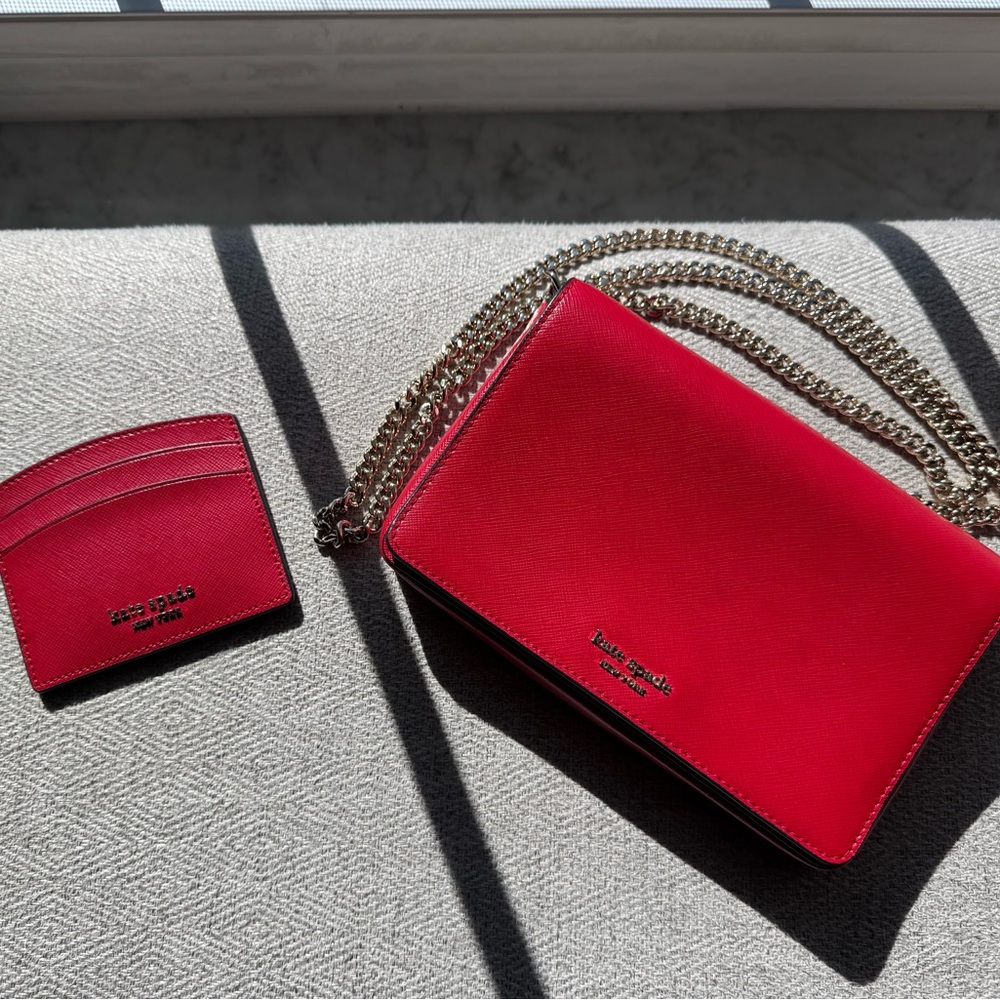 Kate Spade Red Sylvia Crossbody Bag and Wallet
